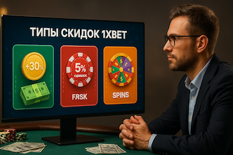Типы скидок 1XBET
